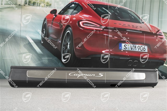 Einstiegleiste, Edelstahl, mit Beleuchtung, mit Schriftzug "Cayman S", L