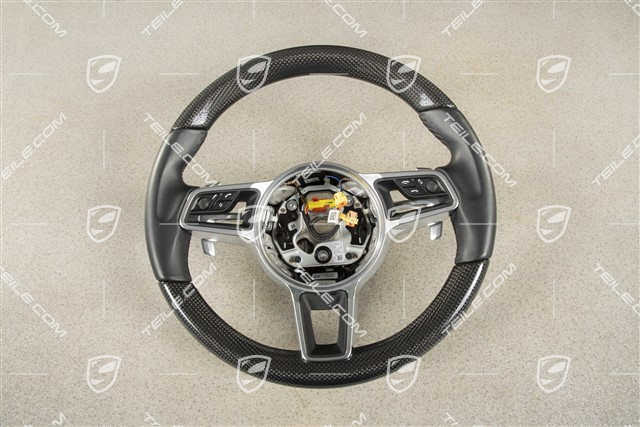 Kierownica multifunkcyjna, PDK, Skóra/Carbon, Podgrzewana, Czarna