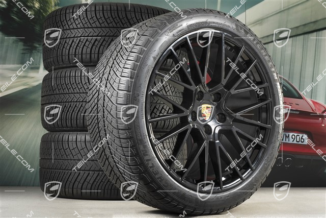 21-inch Cayenne COUPÉ RS Spyder winter wheel set, rims 9,5J x 21 ET46 + 11,0J x 21 ET49 + NEW Michelin Pilot Alpin 5 275/40 R21 + 305/35 R21, with TPMS, black high gloss