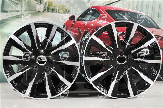 20-inch Taycan Tequipment Design wheel rim set, 9J x 20 ET54 + 11J x 20 ET60, black high gloss