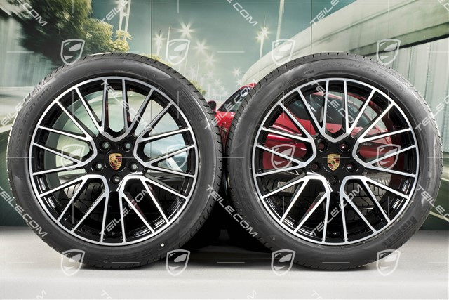 21-inch Cayenne RS Spyder summer wheel set, rims 9,5J x 21 ET46 + 11,0J x 21 ET58 + NEW Pirelli P Zero summer tyres 285/40 R21 + 315/35 R21, with TPMS, EXCLUSIVE