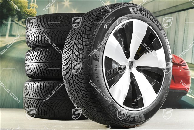 20-inch Macan winter wheel set, rims 7,5J x 20 ET32 + 10J x 20 ET49 + NEW Michelin Pilot Alpin 5 SUV winter tyres 235/55 R20 + 285/45 R20, black high gloss
