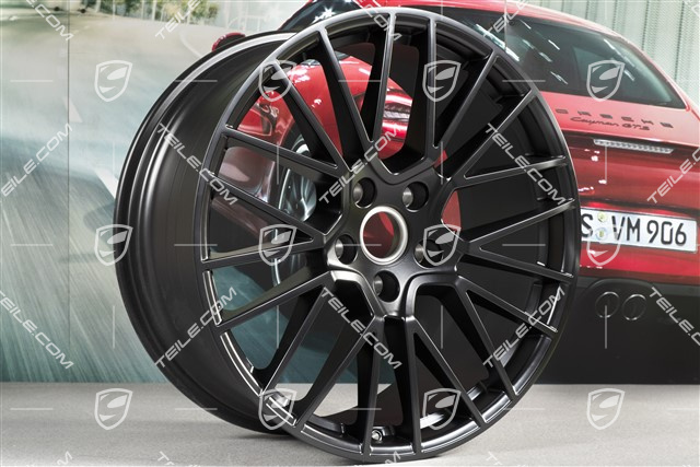 21" Felgensatz Cayenne RS Spyder, 11J x 21 ET58 + 9,5J x 21 ET46, schwarz seidenmatt