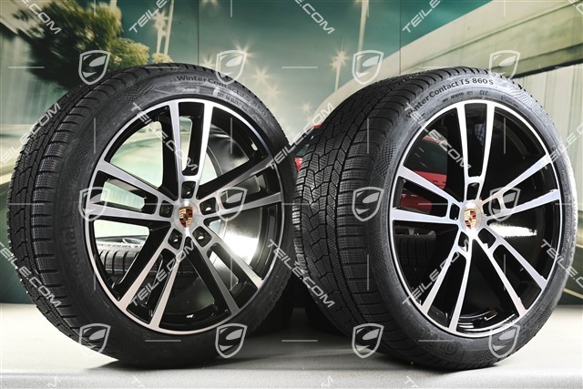 22-inch winter wheel set Sport Design, wheel rims 10J x 22 ET48 +11,5J x 22 ET61 + Continental winter tyres 285/40 R22 + 315/35 R22, black high gloss