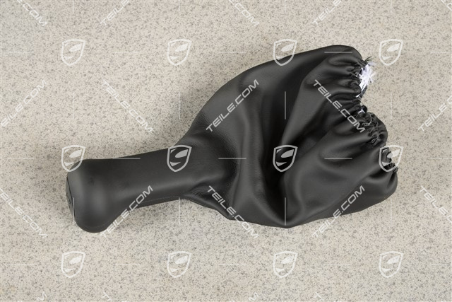 Gear shift knob, 6-speed, black leather