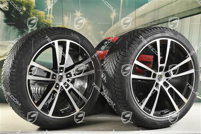 22" Winterräder Sport Design, Felgen 10J x 22 ET48 +11,5J x 22 ET52 + NEUE Pirelli Winterreifen 285/40 R22 + 315/35 R22, in Schwarz Hochglanz