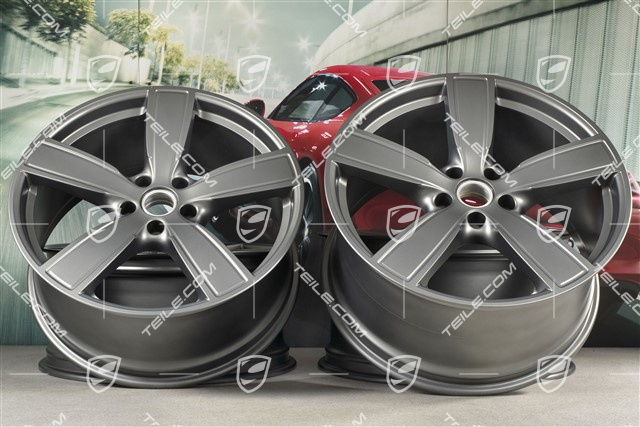 22" Felgensatz Cayenne Sport Classic, 10J x 22 ET48 + 11,5J x 22 ET61, Platinum Seidenmatt