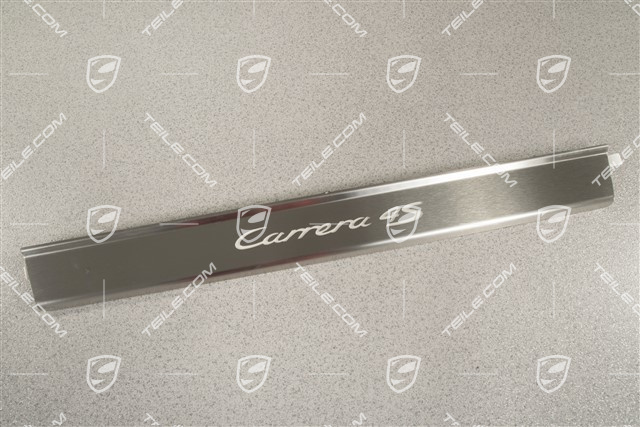 Listwy ozdobne progu wewnętrznego, 1 sztuka, podświetlane, Stal nierdzewna, Carrera 4S