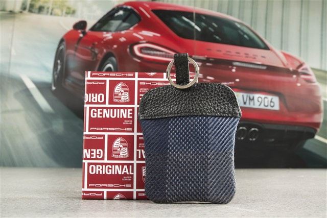 Key Case / Key pouch, plaid, blue checked