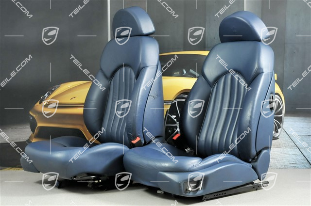 3200GT Fotele, regulowane elektrycznie, skóra, Granatowe, komplet (L+R)