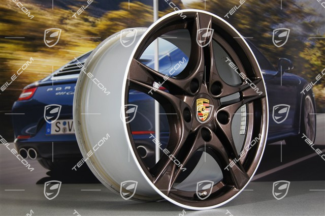 18" Cayman S II Felgensatz (Facelift), Macadamia Metallic, 8 J x 18 ET 57 + 9 J x 18 ET 43