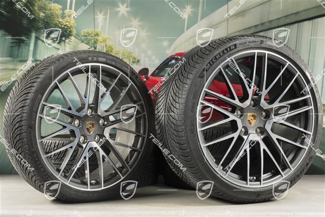 20"+21" koła zimowe Turbo V, komplet, felgi 8,5J x 20 ET40 + 11J x 21 ET66 + opony zimowe Michelin 245/35 R20 + 305/30 R21, DOT/rok prod. 2022