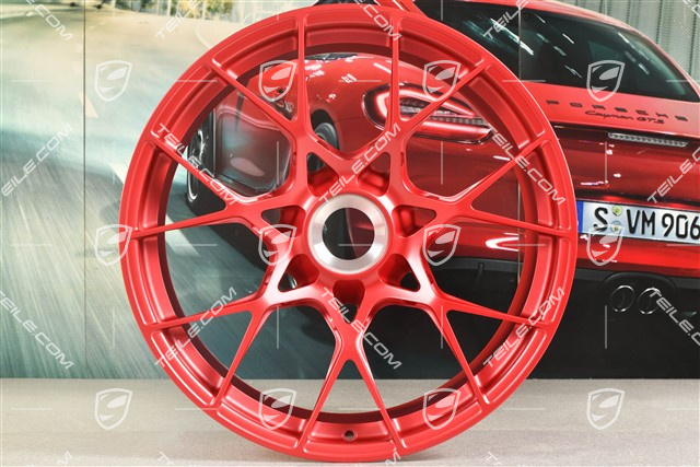 20"+21" GT3RS wheel rim set, alloy rims 10J x 20 ET45 + 13J x 21 ET31, Pyrored