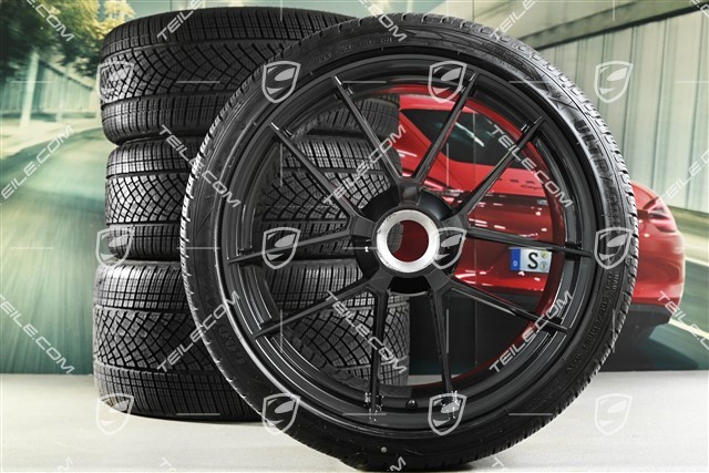 20"+21" Carrera GTS winter wheel set, with central locking, wheel rims 8,5J x 20 ET50 + 11J x 21 ET82 + Goodyear winter tyres 245/35 R20 + 305/30 R21, with TPMS, Anthracite Grey