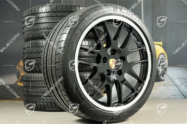 20" Komplet kół letnich RS Spyder Design, felgi 9,5J x 20 ET65 + 11J x 20 ET 68 + NOWE opony letnie Michelin 255/40 ZR 20 + 295/35 ZR20, czarne