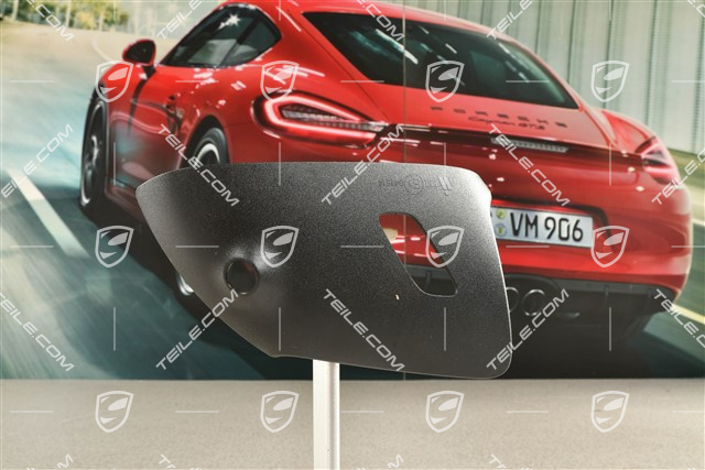 Aussenspiegel, Blende unten mit Locher für Kamera und Licht, Schwarz matt, L