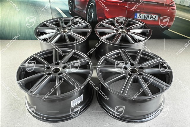 20" wheel rim set Panamera Turbo, 9.5J x 20 ET71 + 10.5J x 20 ET71, Adamantium