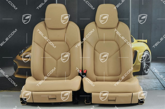 Seats, el. adjustment, leather, Luxor Beige, set (L+R)