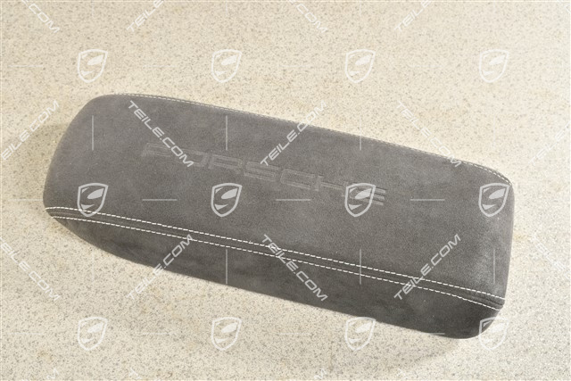 Dekiel / blenda podłokietnika / tunelu środkowego, Alcantara z wytłoczonym napisem „PORSCHE”, czarny