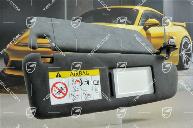 Sonnenblende, Spiegel beleuchtet, Alcantara, schwarz, nicht komplett, R Sonnenblende, Spiegel beleuchtet, Alcantara, schwarz, nicht komplett, R