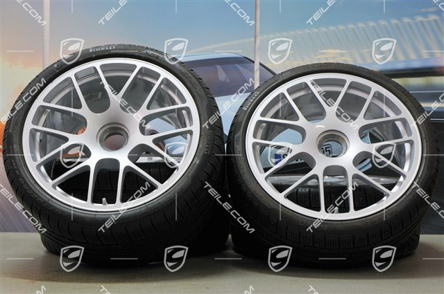 19" Winterräder Satz RS Spyder, Zentralverschluss.Felgen 8,5J x 19 ET56 + 11J x 19 ET51 + NEUE Pirelli Winterreifen 235/35 R19 + 295/30 R19, mit RDK