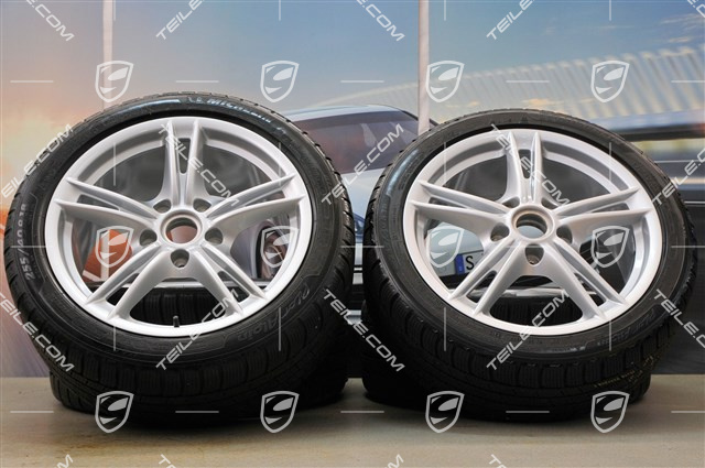 18" Boxster S II Winterräder Satz (Felgen mit Reifen), Felgen vorne 8J x 18 ET57 + hinten 9J x 18 ET43 + Michelin Reifen 235/40 ZR18 + 255/40 ZR18