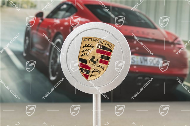 Raddeckel, farbiges Porschewappen