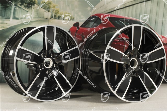 20" Felgensatz Carrera Sport, 11,5J x 20 ET76 + 8,5J x 20 ET49, schwarz hochglanz