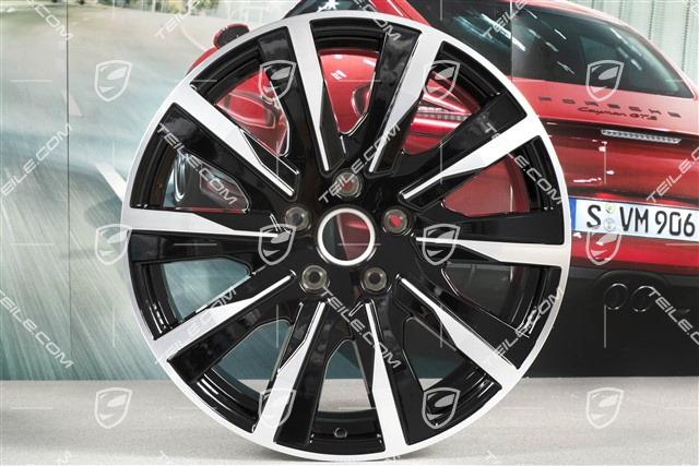 20-inch Taycan Tequipment Design wheel rim set, 9J x 20 ET54 + 11J x 20 ET60, black high gloss