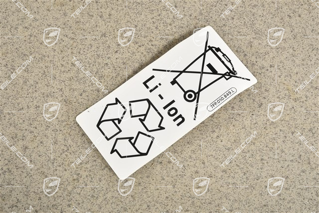 Notice sticker, Lithium-ion Battery Recycling