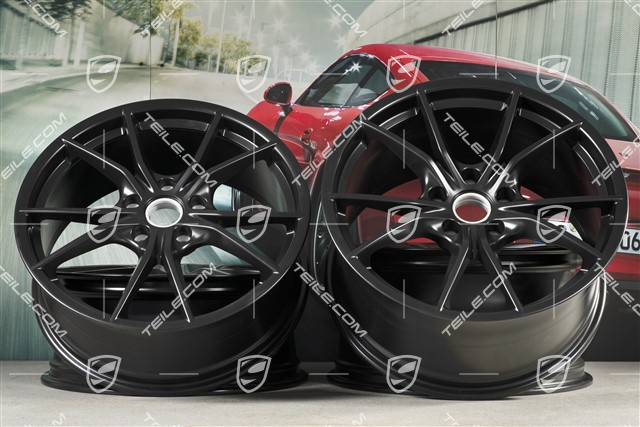 20" Komplet felg Carrera S IV, 8J x 20 ET57 + 10J x 20 ET45, czarny satynowy półmat