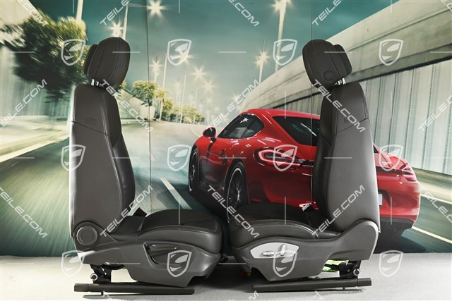 Seats, right el. adjustment, left manual, leather, agate grey, set (L+R)