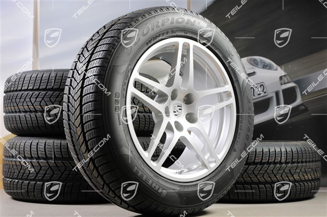 18-inch "Macan S" Winter wheel set, rims 8J x 18 ET21 + 9J x 18 ET21 + NEW Pirelli winter tyres 235/60 ZR 18 + 255/55 ZR 18, with TPMS