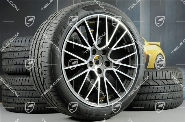 21" Cayenne RS Spyder Sommerräder Satz, Felgen 9,5J x 21 ET46 + NEUE 11,0J x 21 ET49 + Pirelli P Zero Sommerreifen 285/40 R21 + 315/35 R21