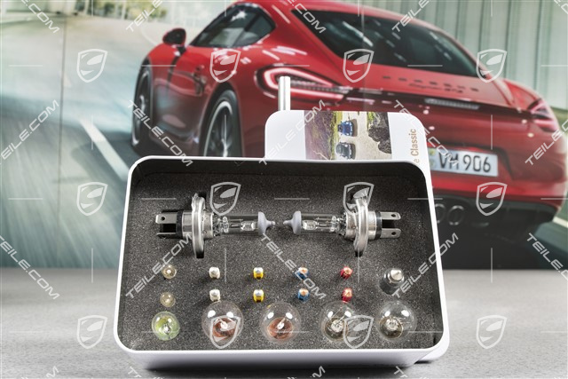 Pudełko z zapasowymi żarówkami i bezpiecznikami / 12V, do Porsche 911 G-model od 1974 do 1989 r.