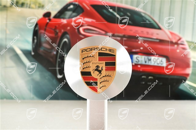 Dekielek ozdobny koła, wklęsły, kolorowy herb, szlifowany