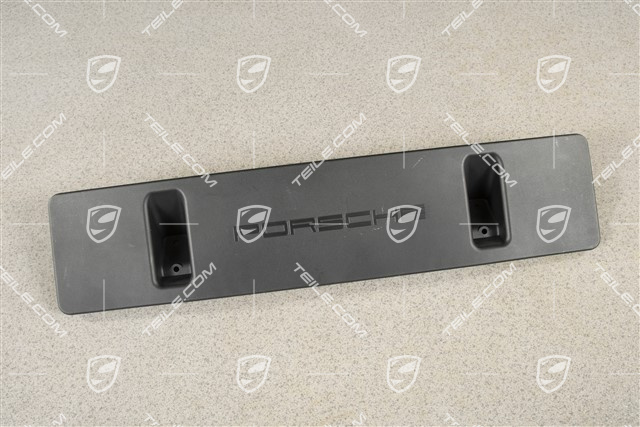 Front bumper number / Licence plate support, large, Black, Turbo
