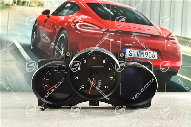 Instrument cluster / Speedometer 2,0L, PDK, black and silver dials, km/h