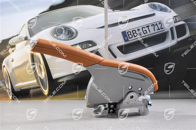 Handbremshebel, komplett, Leder, Braun/Natur