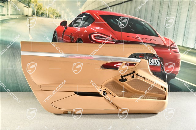 Türverkleidung mit Zierleiste galvanisiert, Leder Luxorbeige, Bose, L