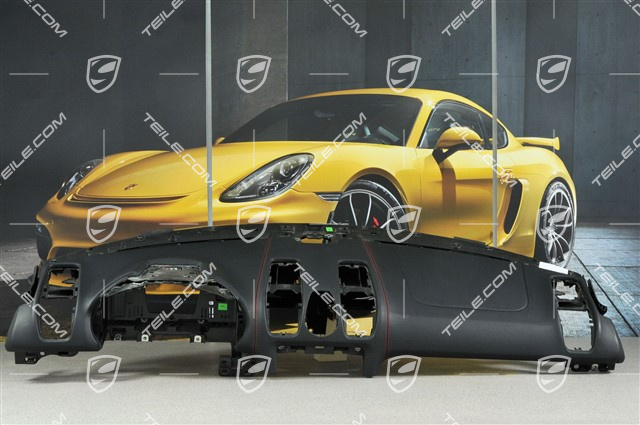 Schalttafelverkleidung / Armaturenbrett, Oberteil, Sport Chrono, Leder Schwarz/Karminrot