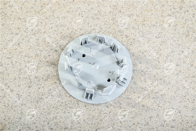 Hub cap, concave, crest coloured, GT-Silver metallic