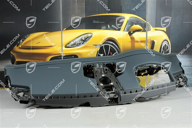 Schalttafel Verkleidung / Armaturenbrett, Leder, Graphitblau/Kreide