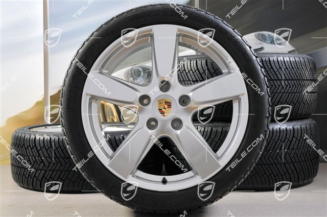 19" Winterräder Satz Cayman S, 8J x 19 ET57 + 9,5J x 19 ET45, Reifen Michelin Pilot Alpin 4 235/40 R19 + 265/40 R19, mit RDK-Sensoren