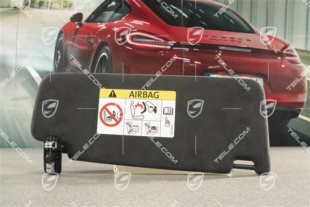 Sonnenblende, mit Spiegel, Alcantara, Scwarz, L