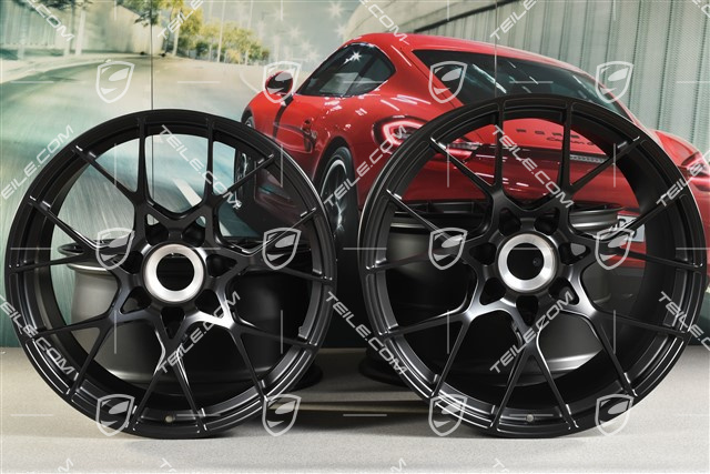 20"+21" GT3RS komplet felg, felgi 10J x 20 ET45 + 13J x 21 ET31, czarny satynowy mat