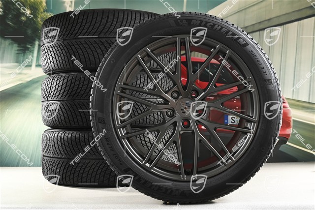 21" RS Spyder Design Winterräder Satz, Felgen 9,5J x 21 ET46 + 11,0J x 21 ET58 + NEUE Michelin Winterreifen 285/45 R21 + 305/40 R21, mit RDK-Sensoren, Turbonit