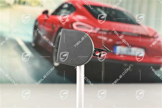 Turbo / 4 GTS, Front bumper, Towing hook lug cover / cap / trim, Black