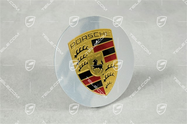 Radzierdeckel, konkav, Wappen farbig, poliert, für Turbo III Felgen Radzierdeckel, konkav, Wappen farbig, poliert, für Turbo III Felgen