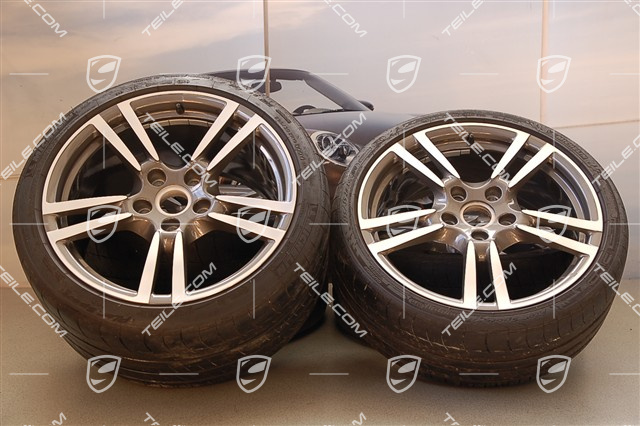 19" Komplet kół letnich TURBO II, felgi 8J x 19 ET57 + 11J x 19 ET67 + NOWE opony letnie 235/35 ZR19 + 295/30 ZR19